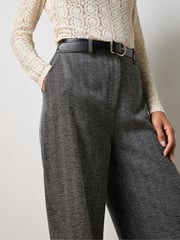 Ro&Zo Grey Herringbone Wide Leg Trousers - Image 2 of 4