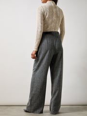 Ro&Zo Grey Herringbone Wide Leg Trousers - Image 4 of 4