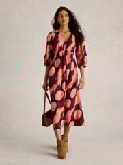 White Stuff Purple Lucy Midi Dress - Image 1 of 6