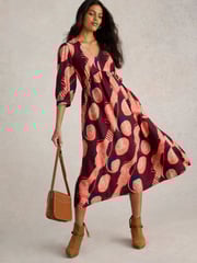 White Stuff Purple Lucy Midi Dress - Image 3 of 6