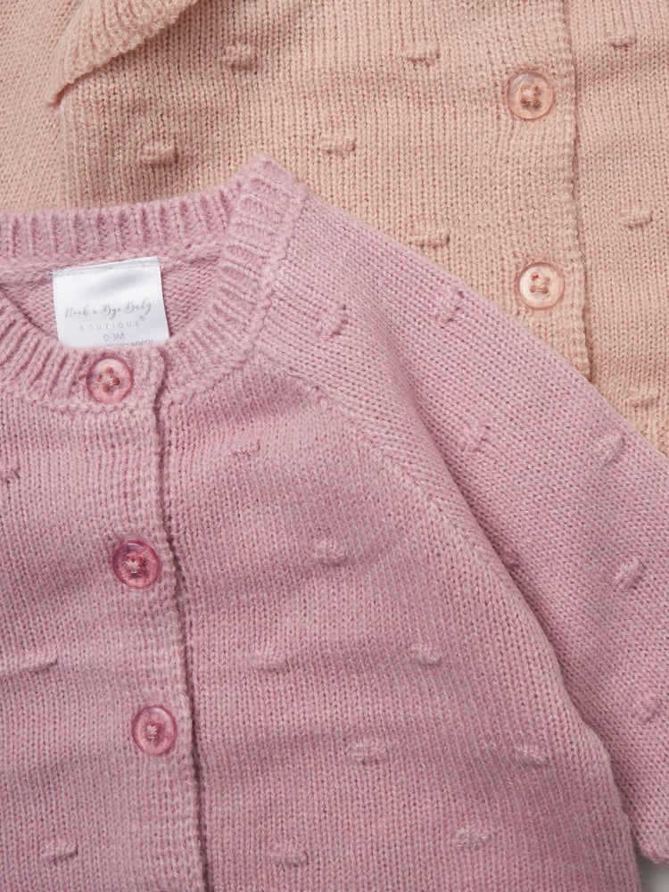 Rock-A-Bye Baby Boutique Knitted Cardigans 2 Pack - Image 4 of 4