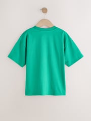 Fluro Coral/ Blue/ Green Skate Relaxed Fit Graphic Print Short Sleeve 100% Cotton T-Shirts 3 Pack (3-16yrs) - Image 8 of 8