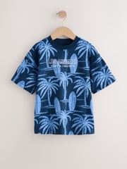 Blue/ White Shark Relaxed Fit Graphic Print Short Sleeve 100% Cotton T-Shirts 3 Pack (3-16yrs) - Image 4 of 7