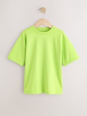 Blue/Green/Coral/Purple Fluro Relaxed Fit Short Sleeve T-Shirts 4 Pack (3-16yrs) - Image 2 of 8