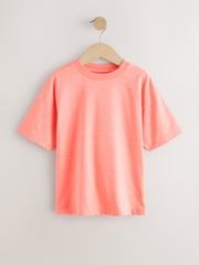 Blue/Green/Coral/Purple Fluro Relaxed Fit Short Sleeve T-Shirts 4 Pack (3-16yrs) - Image 5 of 8