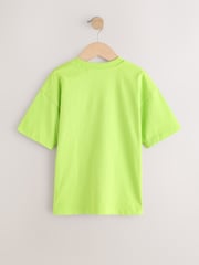 Blue/Green/Coral/Purple Fluro Relaxed Fit Short Sleeve T-Shirts 4 Pack (3-16yrs) - Image 6 of 8