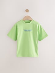 Black/White/Green Football Relaxed Fit Graphic Print Short Sleeve 100% Cotton T-Shirts 3 Pack (3-16yrs) - Image 5 of 7