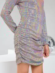 Lipsy Silver Teen Holographic Bodycon Dress (10-16yrs) - Image 2 of 4