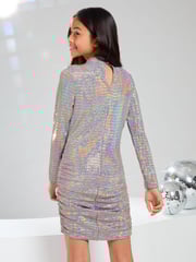 Lipsy Silver Teen Holographic Bodycon Dress (10-16yrs) - Image 4 of 4