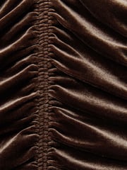Reiss Chocolate Ari Velvet Ruched Long-Sleeve Top - Image 6 of 6