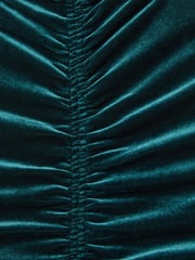 Reiss Teal Niva Racer-Front Ruched-Velvet Sleeveless Top - Image 7 of 7