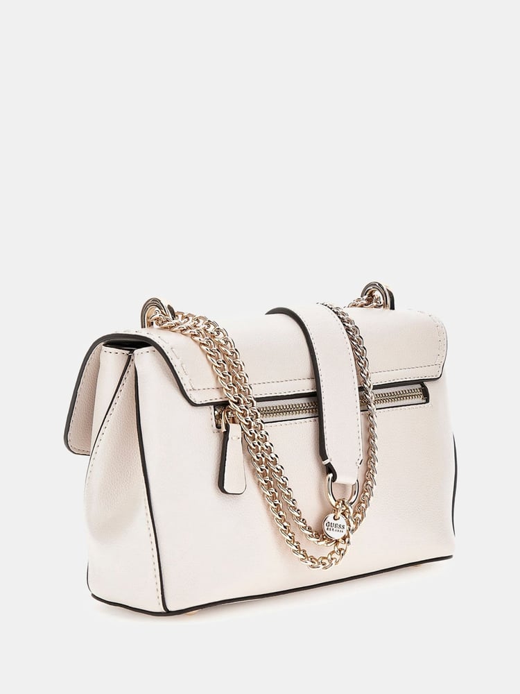 Guess Nastra Convertible Cross-Body White Flap Bag - Image 2 of 3