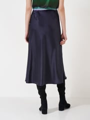 Crew Clothing Company Blue Rowen Satin Midi Slip Skirt - Image 7 of 9