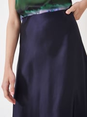 Crew Clothing Company Blue Rowen Satin Midi Slip Skirt - Image 8 of 9