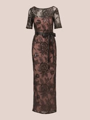 Adrianna Papell Studio Sequin Lace Mermaid Black Dress - Image 6 of 7