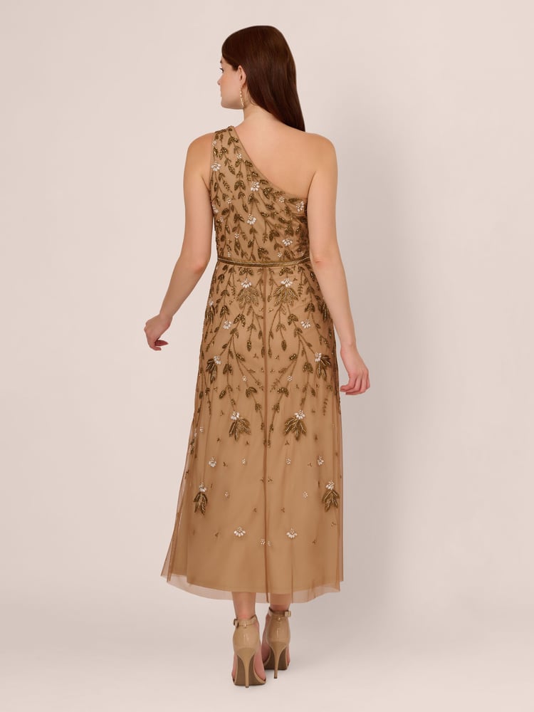Adrianna Papell Metallic Beaded Ankle Length Dress - Image 2 of 7