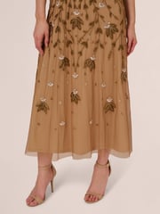 Adrianna Papell Metallic Beaded Ankle Length Dress - Image 5 of 7