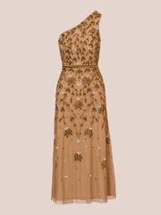 Adrianna Papell Metallic Beaded Ankle Length Dress - Image 6 of 7