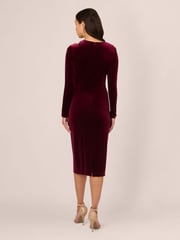 Adrianna Papell Red Velvet Asymmetric Dress - Image 2 of 7