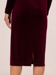 Adrianna Papell Red Velvet Asymmetric Dress - Image 5 of 7
