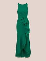 Adrianna Papell Ruffle Crepe Halter Gown - Image 6 of 7
