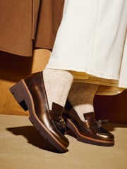 Naturalizer Desmond Wide Fit Lug Sole Loafers - Image 1 of 9