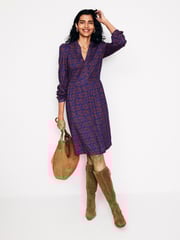 Boden Brown/Gold Tall Twisted Waist Jersey Dress - Image 1 of 5