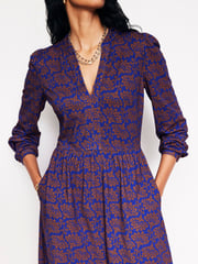 Boden Brown/Gold Tall Twisted Waist Jersey Dress - Image 4 of 5