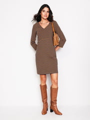 Boden Brown/Cream Tall Twisted Waist Jersey Dress - Image 4 of 5