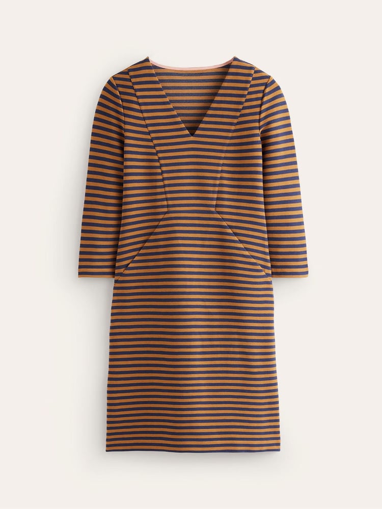 Boden Brown/Cream Tall Twisted Waist Jersey Dress - Image 5 of 5