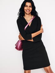 Boden Black Denim Tall Twisted Waist Jersey Dress - Image 1 of 5