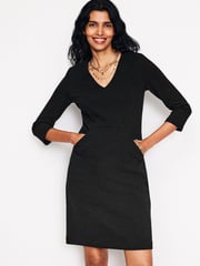 Boden Black Denim Tall Twisted Waist Jersey Dress - Image 4 of 5