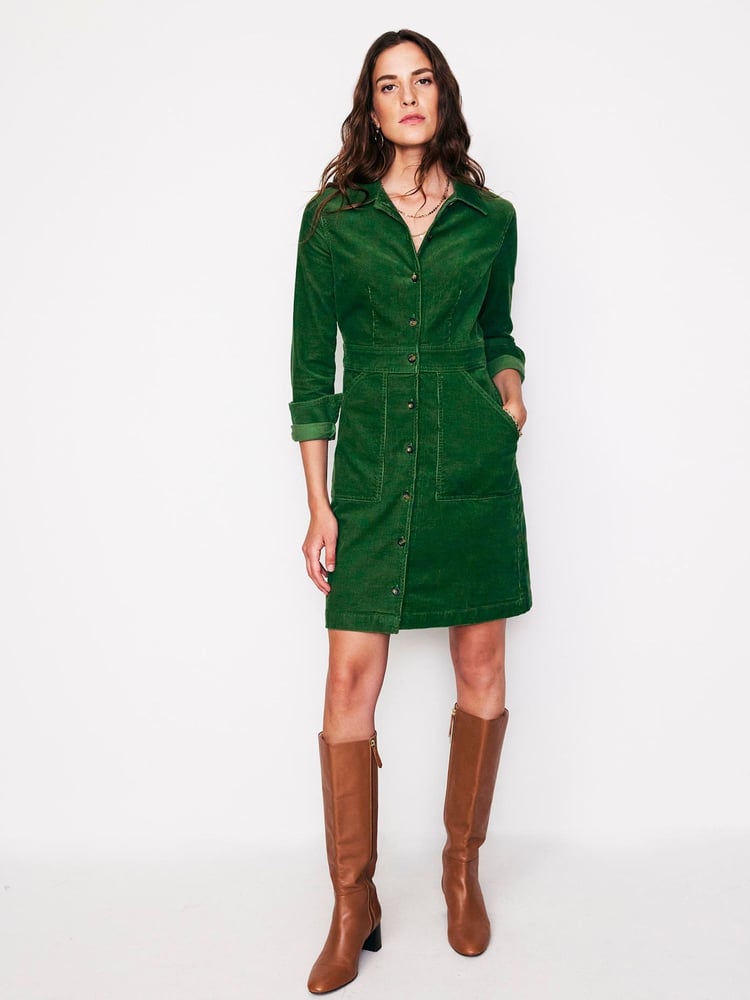 Boden Denim Green Tall Twisted Waist Jersey Dress - Image 1 of 5