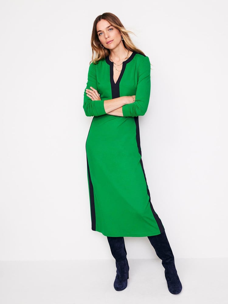 Boden Green Tall Twisted Waist Jersey Dress - Image 1 of 5