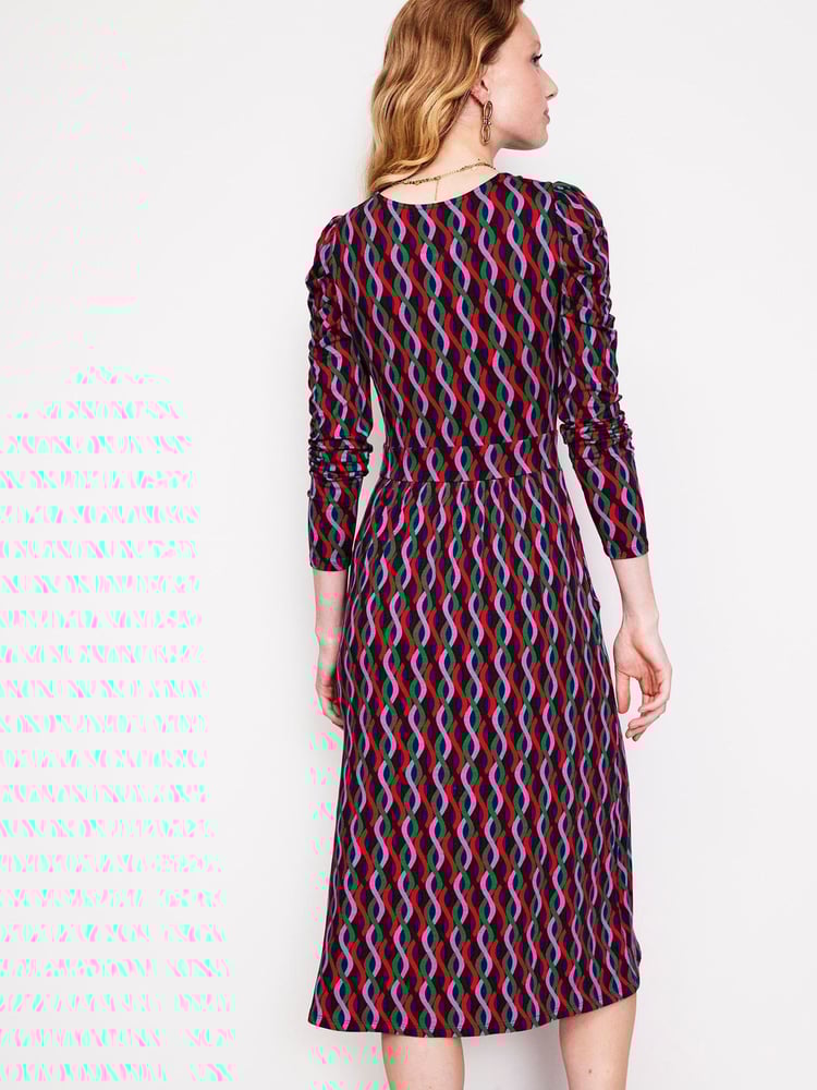 Boden Aqua/Pink Tall Twisted Waist Jersey Dress - Image 2 of 5
