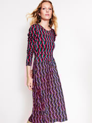 Boden Aqua/Pink Tall Twisted Waist Jersey Dress - Image 3 of 5