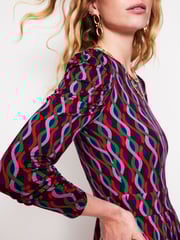 Boden Aqua/Pink Tall Twisted Waist Jersey Dress - Image 4 of 5