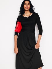 Boden Dark Black Tall Twisted Waist Jersey Dress - Image 1 of 5