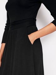 Boden Dark Black Tall Twisted Waist Jersey Dress - Image 2 of 5