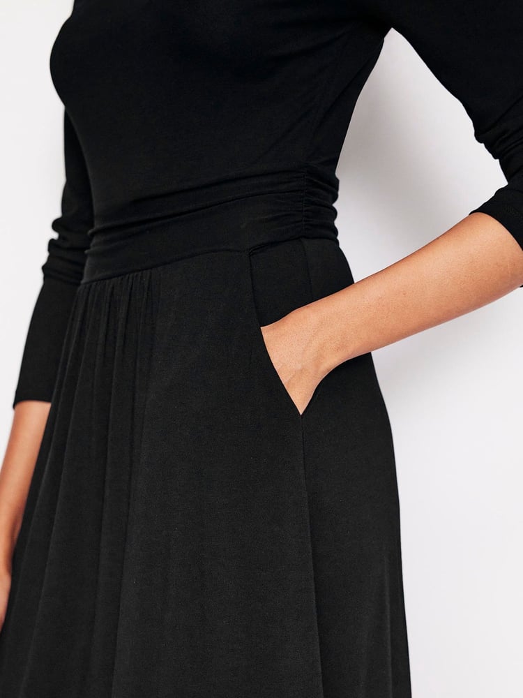 Boden Dark Black Tall Twisted Waist Jersey Dress - Image 2 of 5