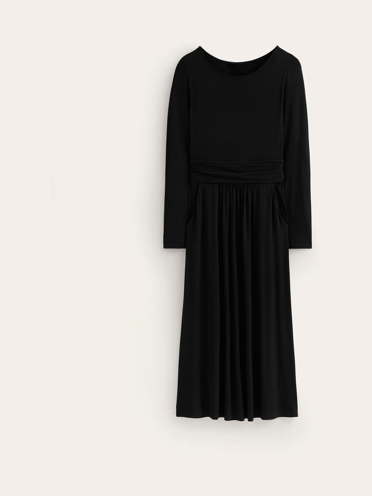 Boden Dark Black Tall Twisted Waist Jersey Dress - Image 5 of 5