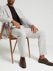 River Island Brown Lace up Brogue Derby Shoes - Image 1 of 5