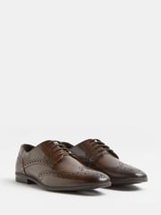 River Island Brown Lace up Brogue Derby Shoes - Image 3 of 5