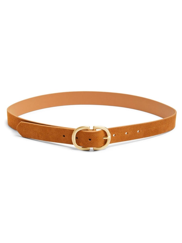 PIECES Brown Suede Buckle Belt - Image 1 of 1