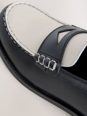 Black/White Leather Loafers - Image 5 of 5