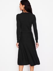 Boden Black/Animal Petite Twisted Waist Jersey Dress - Image 4 of 6