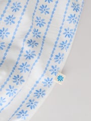 Blue Floral Print 100% Cotton Baby Rompers 2 Pack - Image 8 of 10
