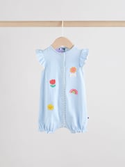 Multi Floral and Stripe Print Baby 100% Cotton Rompers 3 Pack - Image 5 of 12