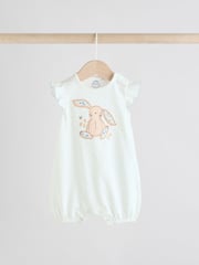 Multi Printed Floral Bunny Rompers 3 Pack - Image 3 of 11