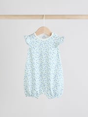 Multi Printed Floral Bunny Rompers 3 Pack - Image 4 of 11